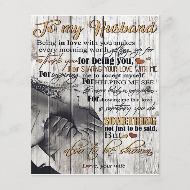 Flyer Letter To My Husband , Lovely Quotes Gift (Frente)