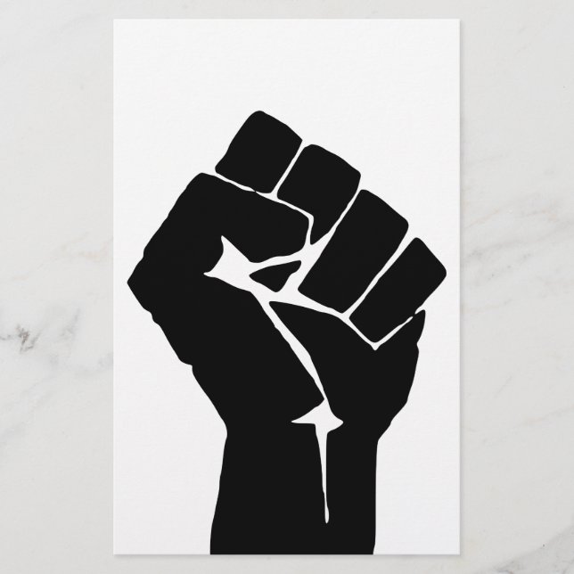 Flyer Levantan puño negro - Protesta de resistencia (Frente)