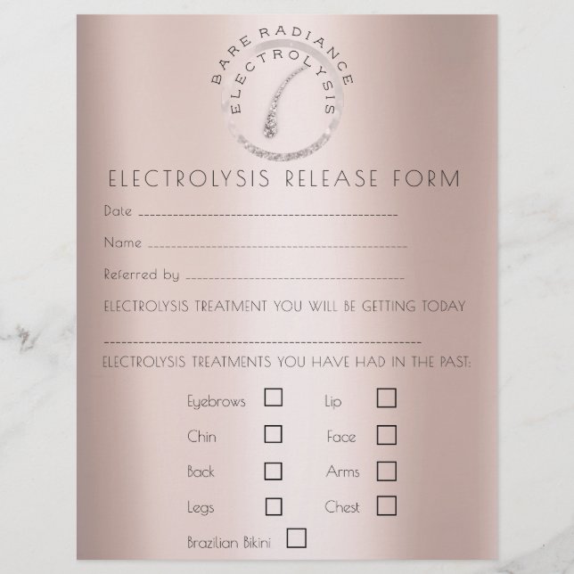 Flyer Liberación de responsabilidad por depilación de el (Frente)