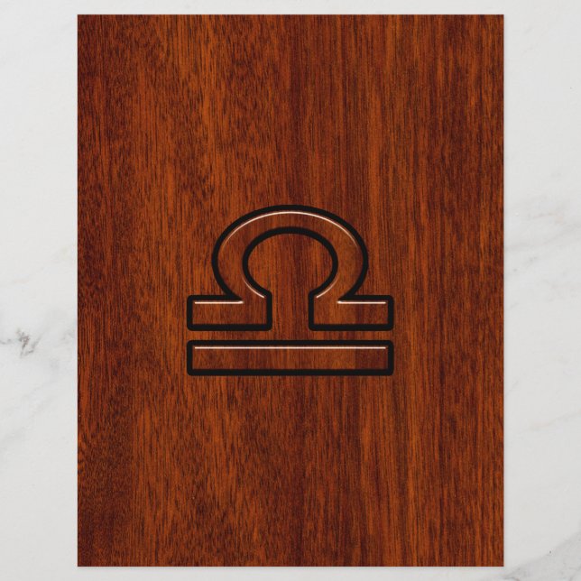 Flyer Libra Zodiac Sign on Mahogany Style Print (Frente)