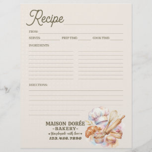Flyer Libro de recetas de repostería de panadería Página