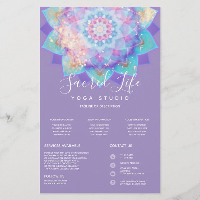 Flyer Light Devotion Mandala Lilac Intro | Services  (Frente)