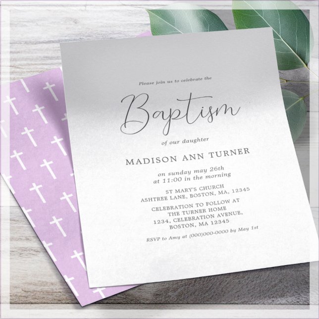 Flyer Lilac simple | Invitación al bautismo (Subido por el creador)
