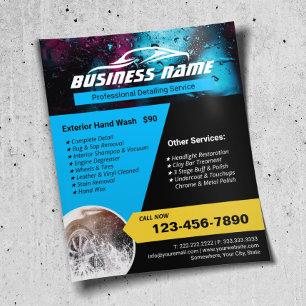 Flyer Limpieza automática de lavado de coches modernos