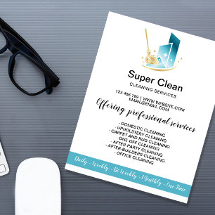 Flyer Limpieza Comercial de Casa de Empleada Profesional
