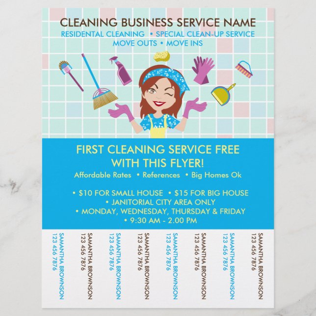 Flyer Limpieza de boletos de portería publicitaria de la (Frente)