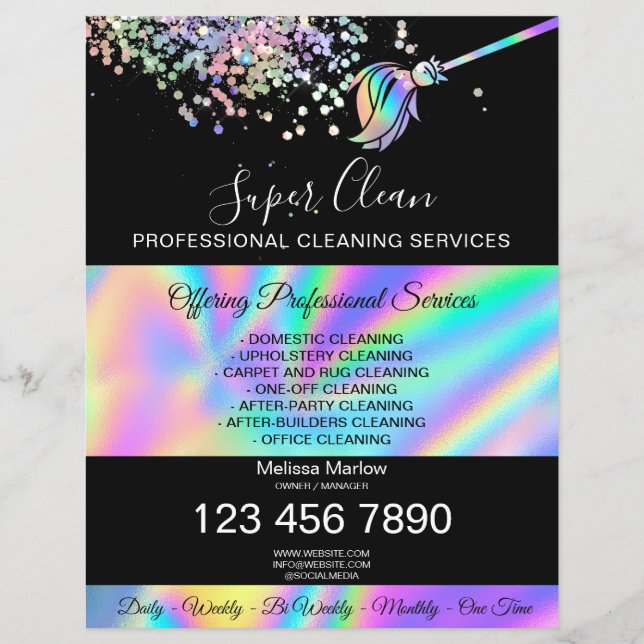 Flyer Limpieza de casa Jugador de doncella (Frente)