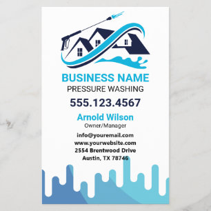 Flyer Limpieza de Casas con Lavado a Presión Navy Blue D