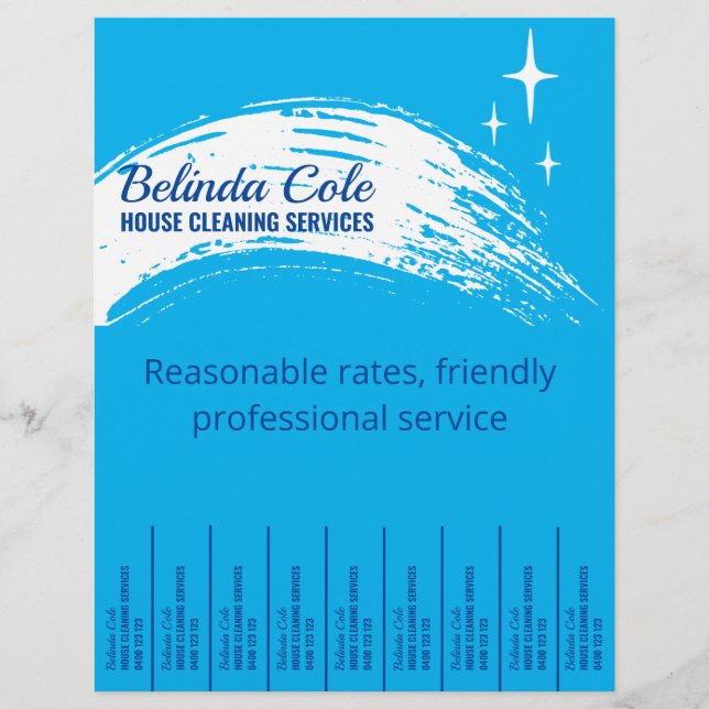 Flyer Limpieza de doncella para limpieza de casas Deslic (Frente)