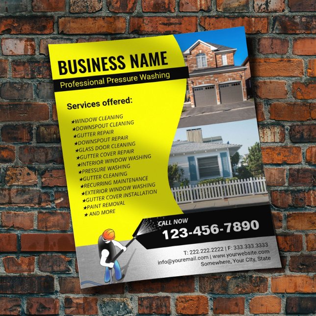 Flyer Limpieza de la casa de fotos de lavado de presión  (Subido por el creador)