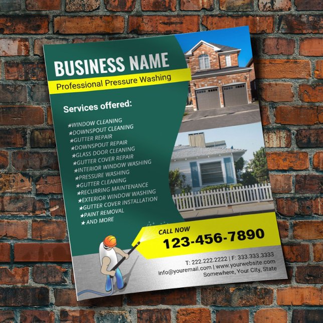 Flyer Limpieza de la Casa Verde del lavaparabrisas con l (Subido por el creador)