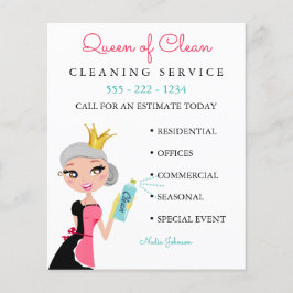Flyer Limpieza de la mosca de la corona gris del servici