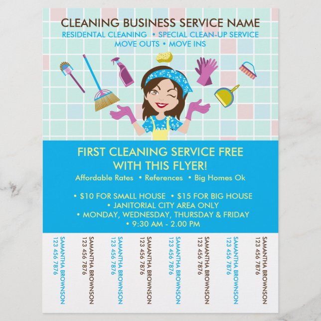 Flyer Limpieza de negocios Anuncio de entradas Janitoria (Frente)