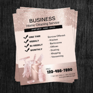 Flyer Limpieza moderna del hogar en oro rosa