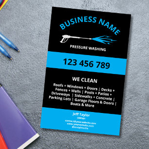 Flyer Limpieza profesional con hidrolimpiadora Negocio d