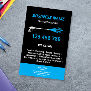 Flyer Limpieza profesional con hidrolimpiadora Negocio d