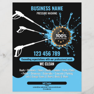 Flyer Limpieza profesional de canalones de techo con lav