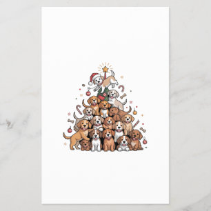 Flyer Lindo perro de árbol de Navidad  