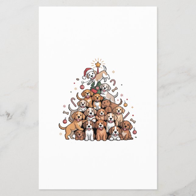Flyer Lindo perro de árbol de Navidad   (Frente)