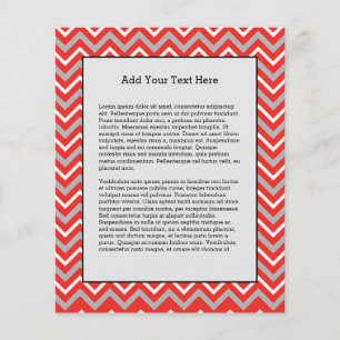 Flyer Líneas en Zig Zag Rojo Blanco Gris Rayas Creativas