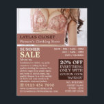 Flyer Lingerie rosa, anuncio de tienda de ropa para muje<br><div class="desc">Pink Lingerie,  Tienda de ropa femenina,  Volantes publicitarios por la tienda de tarjetas de visita.</div>