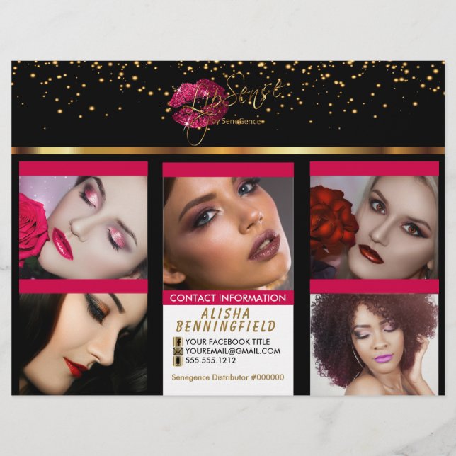 Flyer Lipsense Information -Trifold - Hot Pink (Frente)