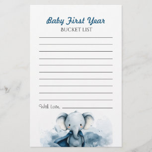 Flyer Lista de cubos para el primer año del bebé de los