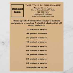 Flyer Lista de Productos o Servicios Empresariales Marró