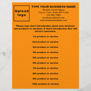 Flyer Lista de Productos o Servicios Empresariales Orang