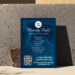 Flyer Lista de Servicios Azul Iridescente Turquesa Aqua