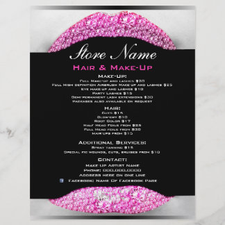 Flyer Lista De Servicios De La Sala De Belleza Del Artis