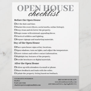 Flyer Lista de Verificación de Casa Abierta para Agentes