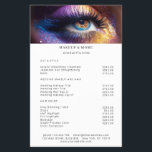 Flyer Lista moderna de precios de venta para Purpurinas<br><div class="desc">Moderno,  Purpurina de Fotografía de maquillaje,  Volante de Lista de Precios. Edite su producto en unos minutos añadiendo sus datos. Puede cambiar el tipo de letra/color/posición "personalización adicional".</div>