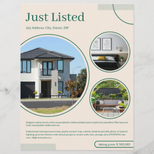 Flyer Listado de Agente Inmobiliario con Líneas Finas Sa