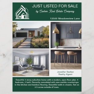 Flyer Listado de Hogar de Inmobiliaria Verde Chic Modern