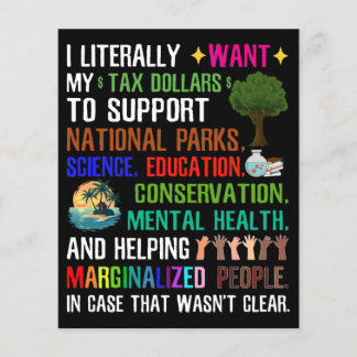 Flyer Literalmente Quiero Mis Dólares De Impuestos