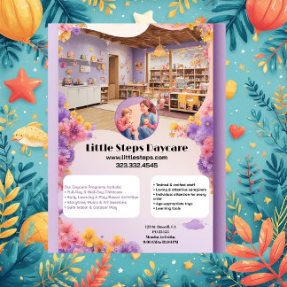 Flyer Little Steps Daycare Company Logo Modern Customize