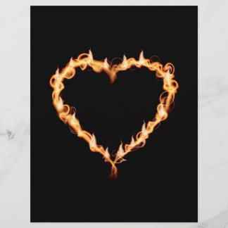 Flyer LLAMAS CALOR corazón negro fuego ardiente amor