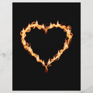 Flyer LLAMAS CALOR fuego negro corazón quemar amor calie