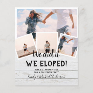 Flyer Lo hicimos ELOPEMENT FOTO Wedding RECEPTION Budget