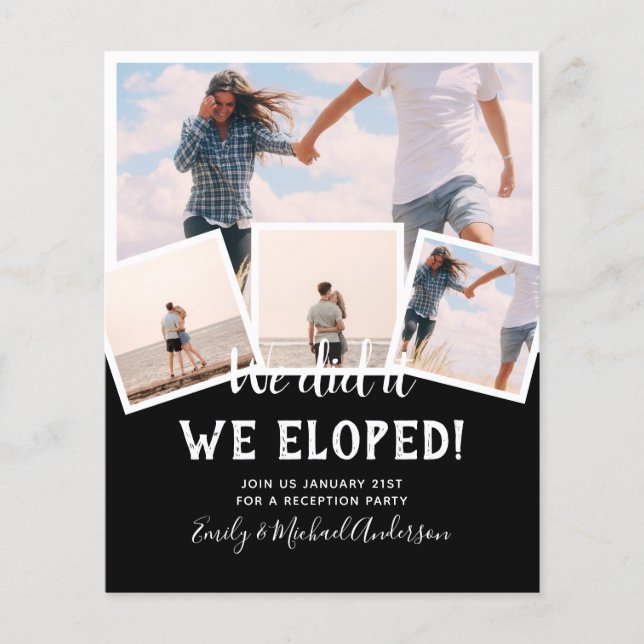 Flyer Lo hicimos ELOPEMENT FOTO Wedding RECEPTION Budget (Frente)