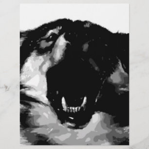 Flyer Lobo blanco y negro