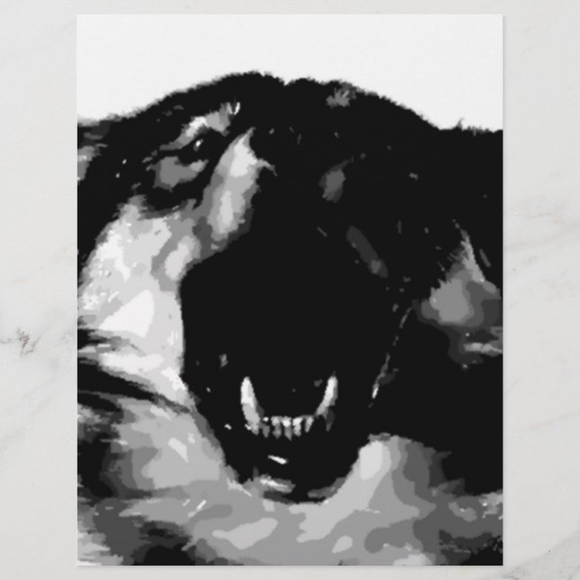 Flyer Lobo blanco y negro (Frente)