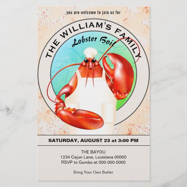 Flyer Lobster Chef Seafood Event (Frente)