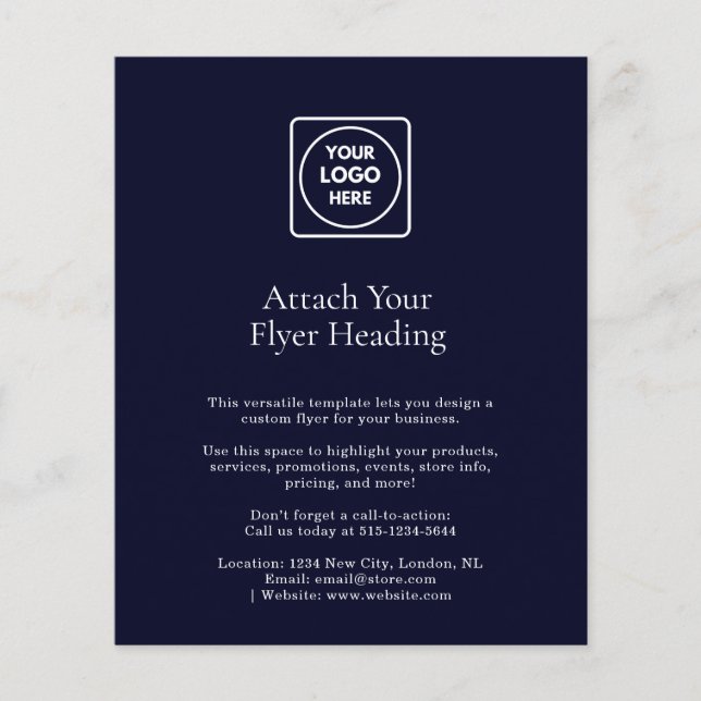 Flyer Logo azul de la marina | Diseño moderno de marketi (Frente)