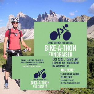 Flyer Logo de Blue Cycling, evento Charity Bike-a-Thon