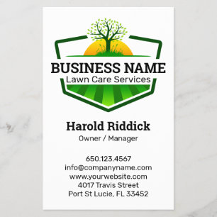 Flyer Logo de Cuidado de Césped y Paisajismo Moderno Ver