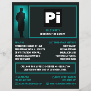Flyer Logo de detectives, investigador de detectives pri