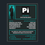 Flyer Logo de detectives, investigador de detectives pri<br><div class="desc">Logo de Detective,  Volante de Investigador de Detective Privado por la Tienda de Tarjetas de Negocio.</div>