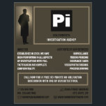Flyer Logo de detectives, investigador de detectives pri<br><div class="desc">Logo de Detective,  Volante de Investigador de Detective Privado por la Tienda de Tarjetas de Negocio.</div>